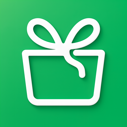 Wishpa app icon: a white outline of a gift with a bow, on green